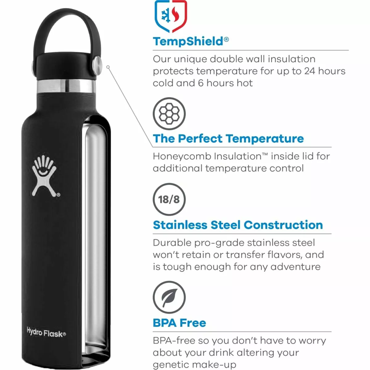 Hydro Flask Water Bottles 24oz Standard Mouth Water Bottle 7 Hydro Flask Water Bottles 24oz Standard Mouth Water Bottle - Image 7