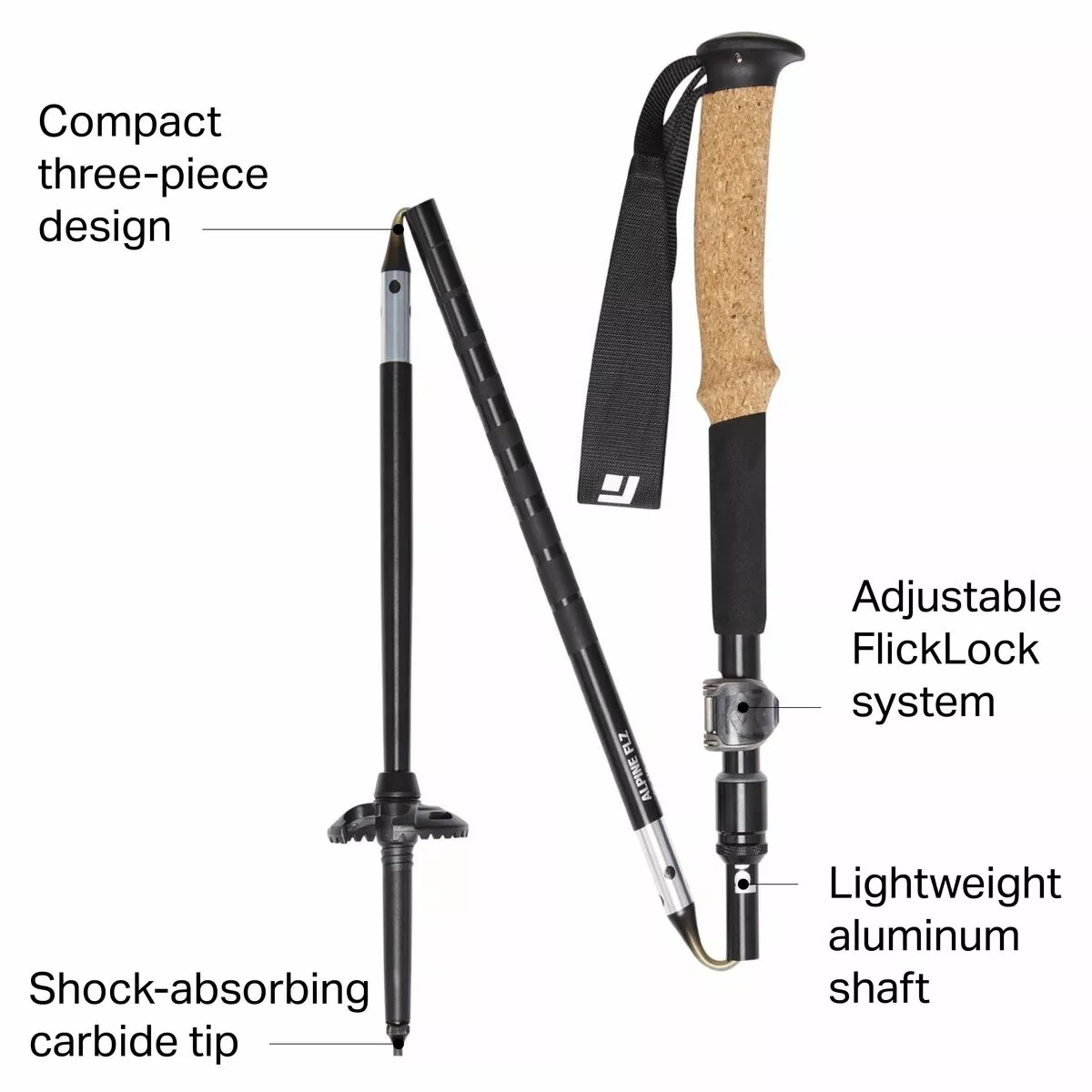 Black Diamond Trekking Poles Alpine FLZ Trekking Poles 2 Black Diamond Trekking Poles Alpine FLZ Trekking Poles - Image 2