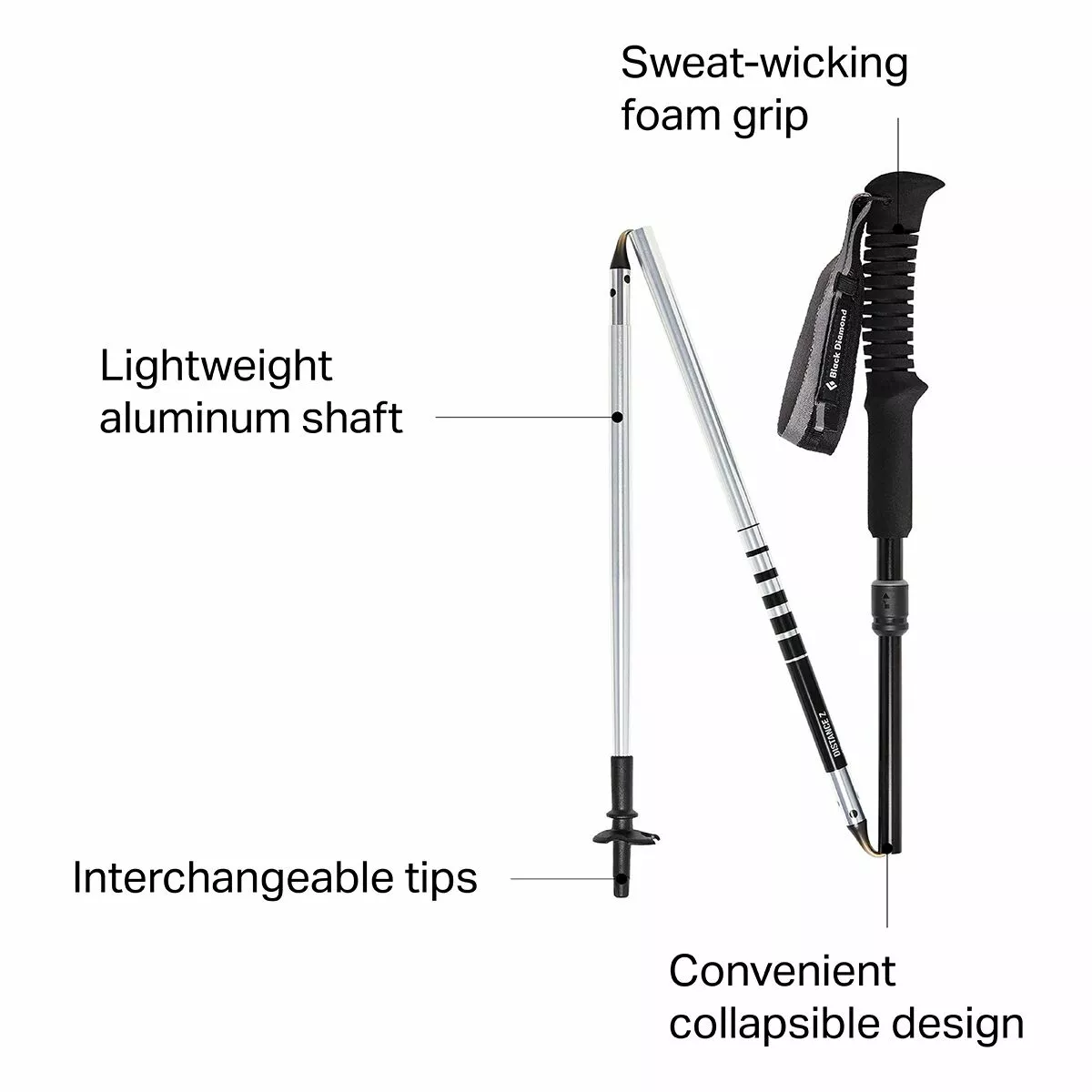 Black Diamond Trekking Poles Distance Z Trekking Poles 2 Black Diamond Trekking Poles Distance Z Trekking Poles - Image 2
