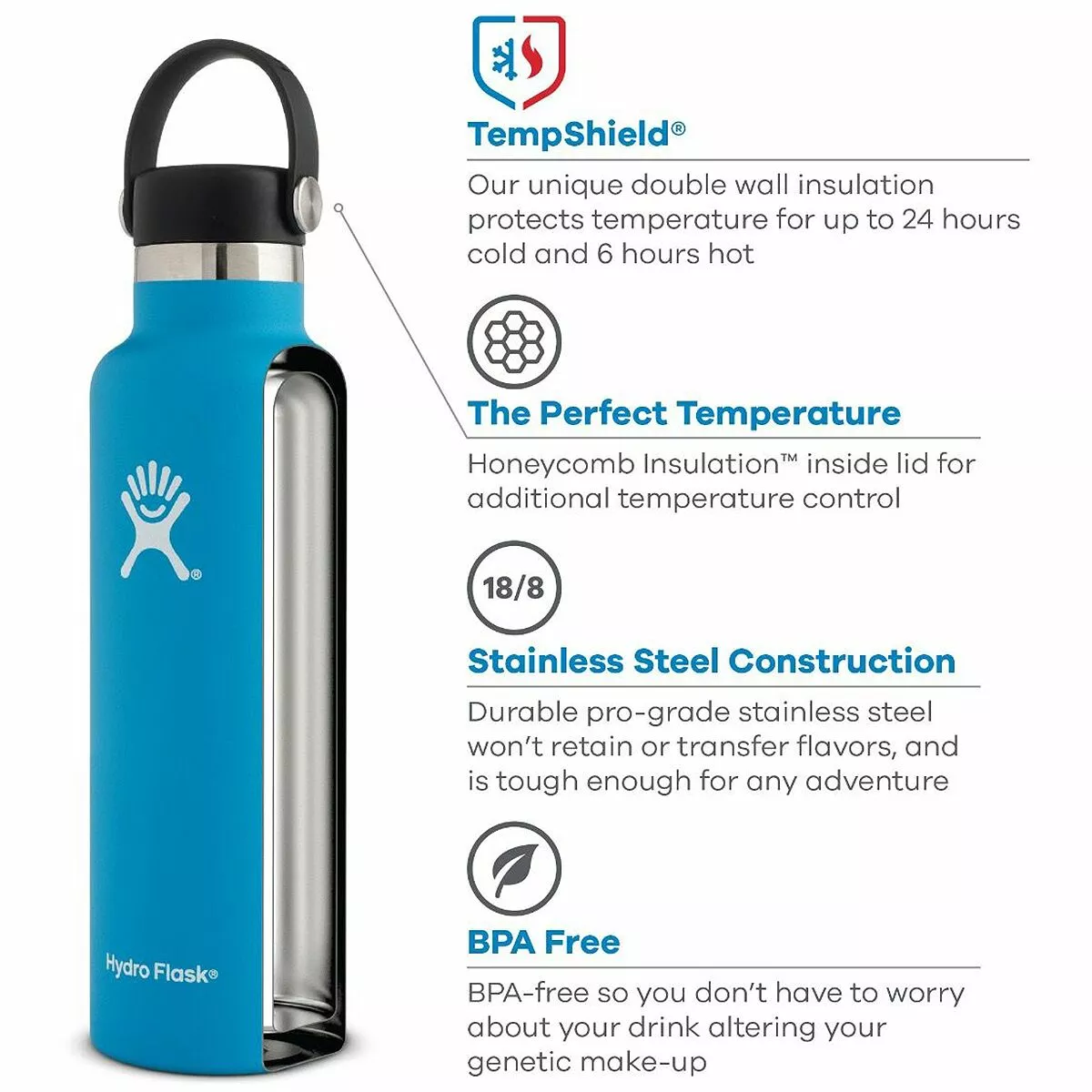 Hydro Flask Water Bottles 21oz Standard Sport Cap Water Bottle 2 Hydro Flask Water Bottles 21oz Standard Sport Cap Water Bottle - Image 2